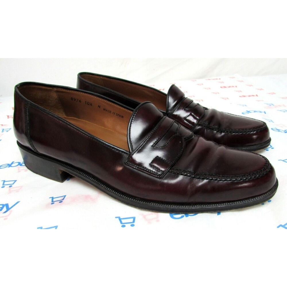 Peter Huber men's size 10.5 N Narrow 8976 loafers dress shoes burgundy